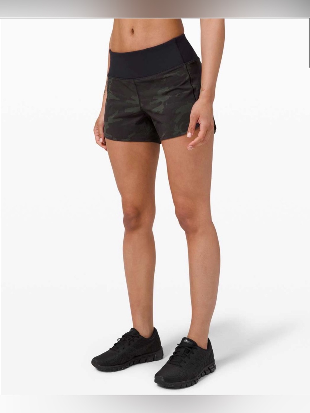 Lululemon Speed Up Short Long / Incognito Camo Multi Gator Green Black / 10 Tall - Picture 6 of 10